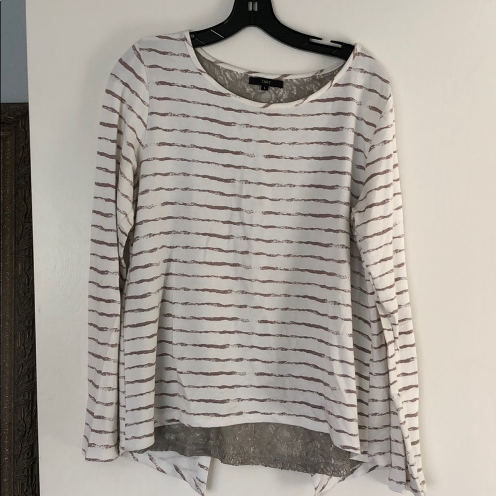 Tart long sleeve top with lace opening in back